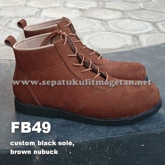Sepatu Kulit Boots Eksklusif FB49 Black Outsole