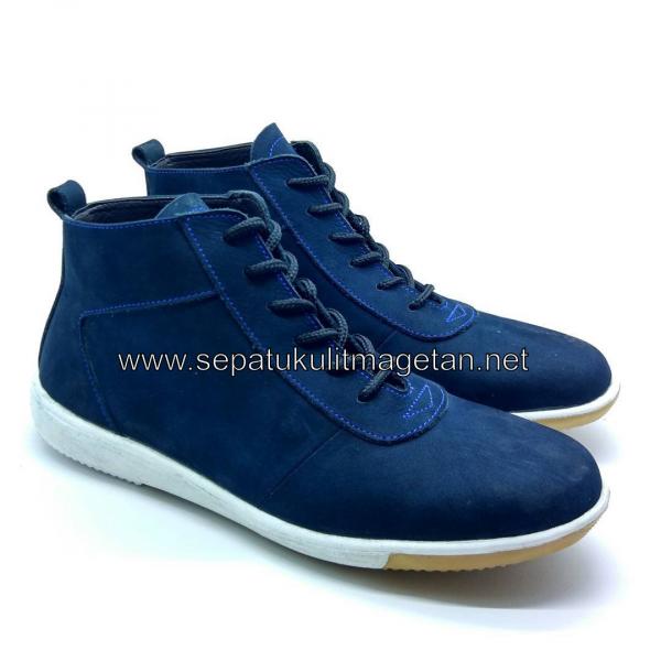 Sepatu Kulit Boots Eksklusif FB49 Navy