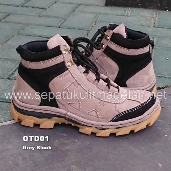 Sepatu Kulit Boots Eksklusif OTD01 Grey Black