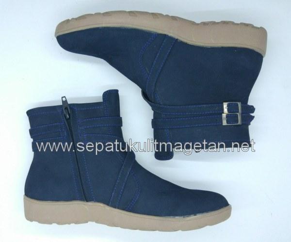 Sepatu Kulit Boots Eksklusif Wanita BL30 Navy