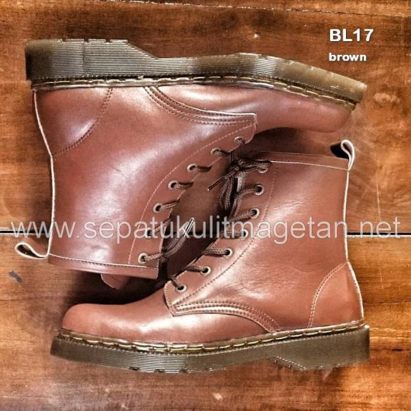 Sepatu Kulit Boots Eksklusif BL17 Brown