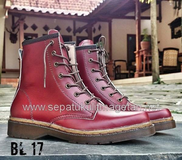 Sepatu Kulit Boots Eksklusif BL17 Maroon