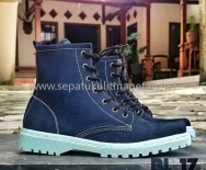 Sepatu Kulit Boots Eksklusif BL17 Navy Blue
