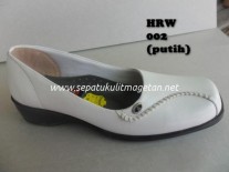 Sepatu Kulit Pantofel Wanita HRW 002 Putih