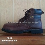 Sepatu Kulit Boots Eksklusif FB42 Brown